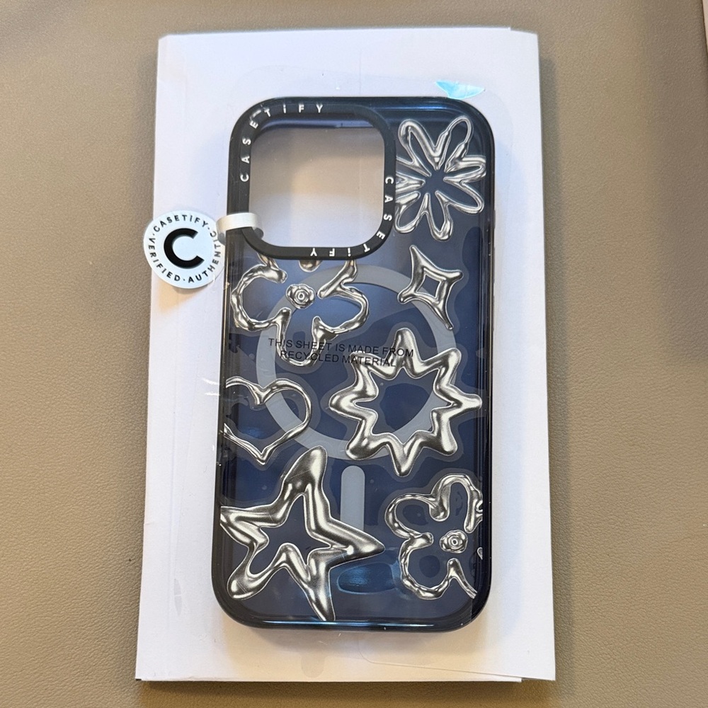Brand New Casetify Magsafe Navy and Silver iPhone 15 Pro Case